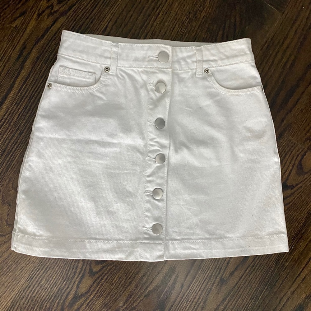 Forever 21 White Jean Skirt